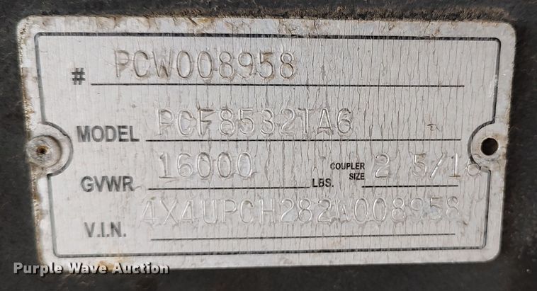 image for item LK9506 2002 US Cargo PCF8532TA6  enclosed cargo trailer