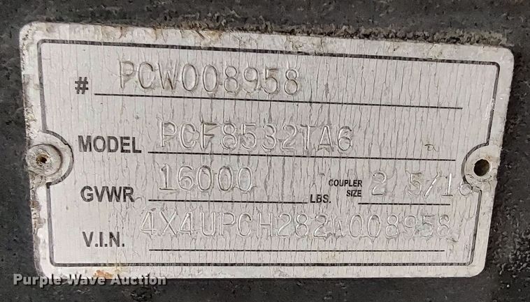 image for item LK9506 2002 US Cargo PCF8532TA6  enclosed cargo trailer