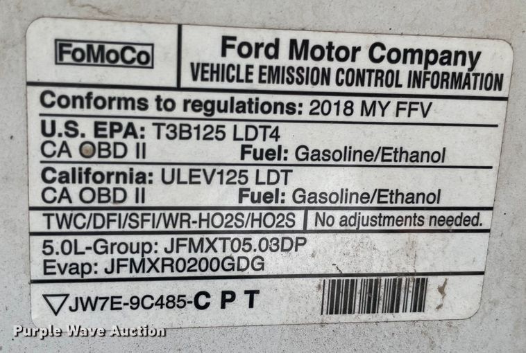 image for item MI9547 2018 Ford F150  SuperCrew pickup truck