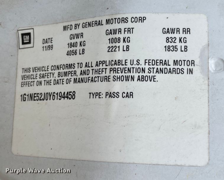 image for item MI9608 2000 Chevrolet Malibu