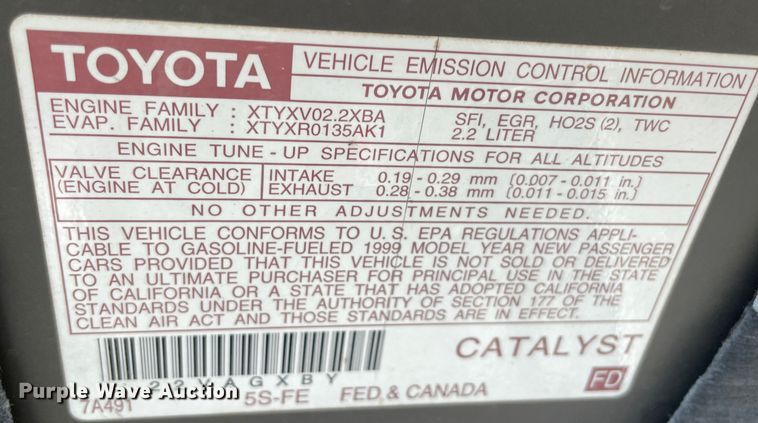 image for item MI9617 1998 Toyota Camry