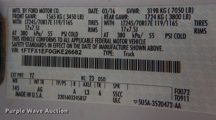 image for item MM9589 2016 Ford F150  SuperCab pickup truck