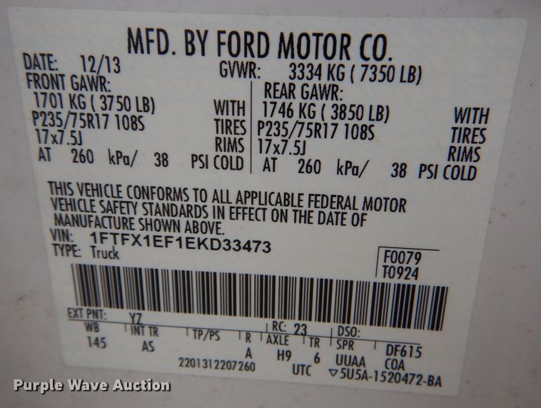 image for item MM9590 2014 Ford F150  SuperCab pickup truck