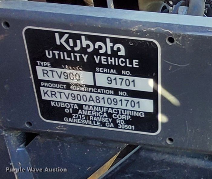 image for item MM9608 2008 Kubota RTV900  utility vehicle