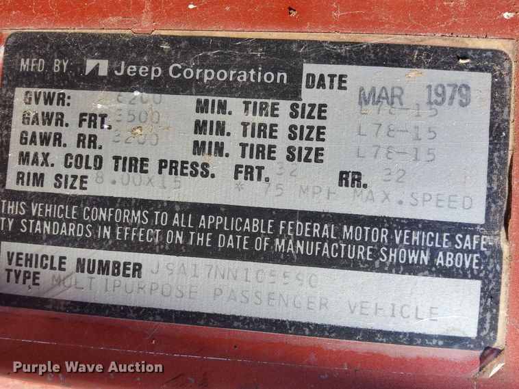 image for item MM9892 1979 Jeep Cherokee  SUV