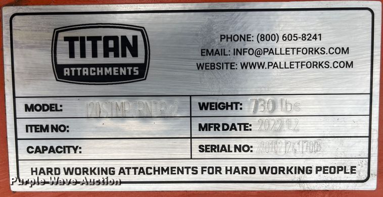 image for item MN9493 2022 Titan  skid steer stump grinder