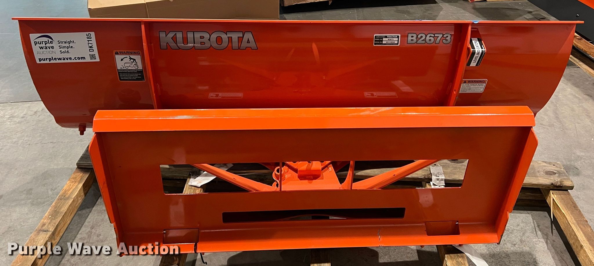Kubota B2673 skid steer snow blade in Grapevine, TX Item DK7185 sold