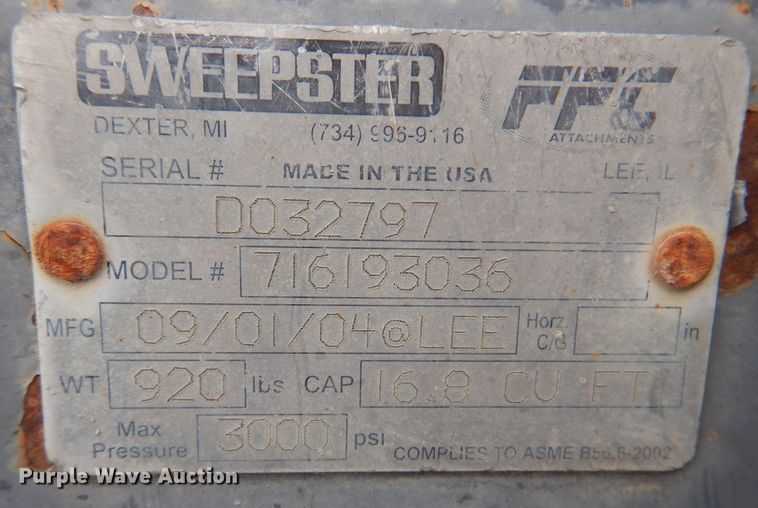 image for item DK2086 2004 New Holland Sweepster  72" W skid steer sweeper