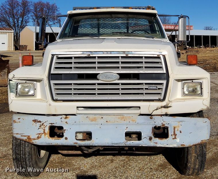 image for item DL2287 1990 Ford F800  dump flatbed pickup truck