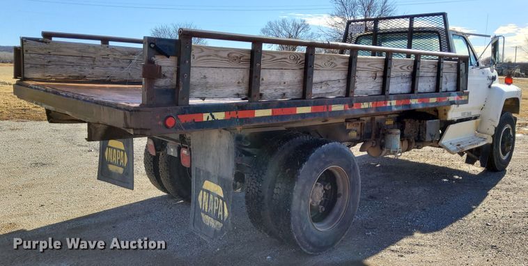 image for item DL2287 1990 Ford F800  dump flatbed pickup truck