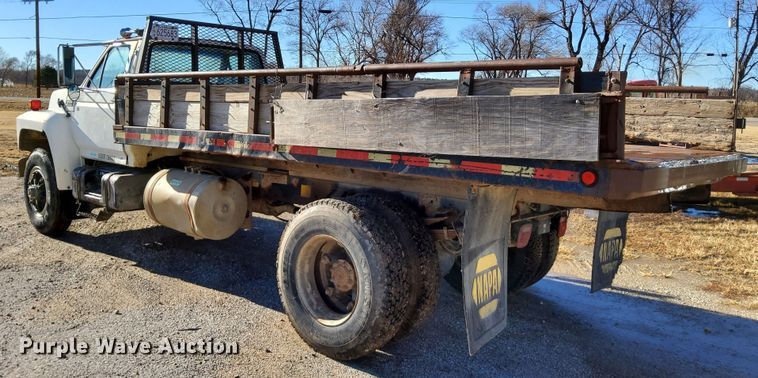 image for item DL2287 1990 Ford F800  dump flatbed pickup truck