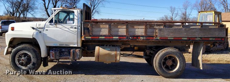 image for item DL2287 1990 Ford F800  dump flatbed pickup truck