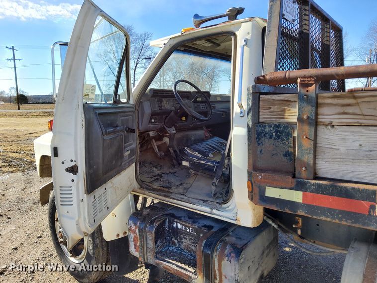 image for item DL2287 1990 Ford F800  dump flatbed pickup truck