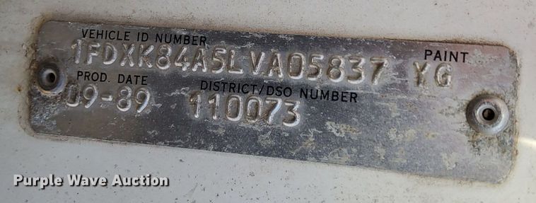 image for item DL2287 1990 Ford F800  dump flatbed pickup truck