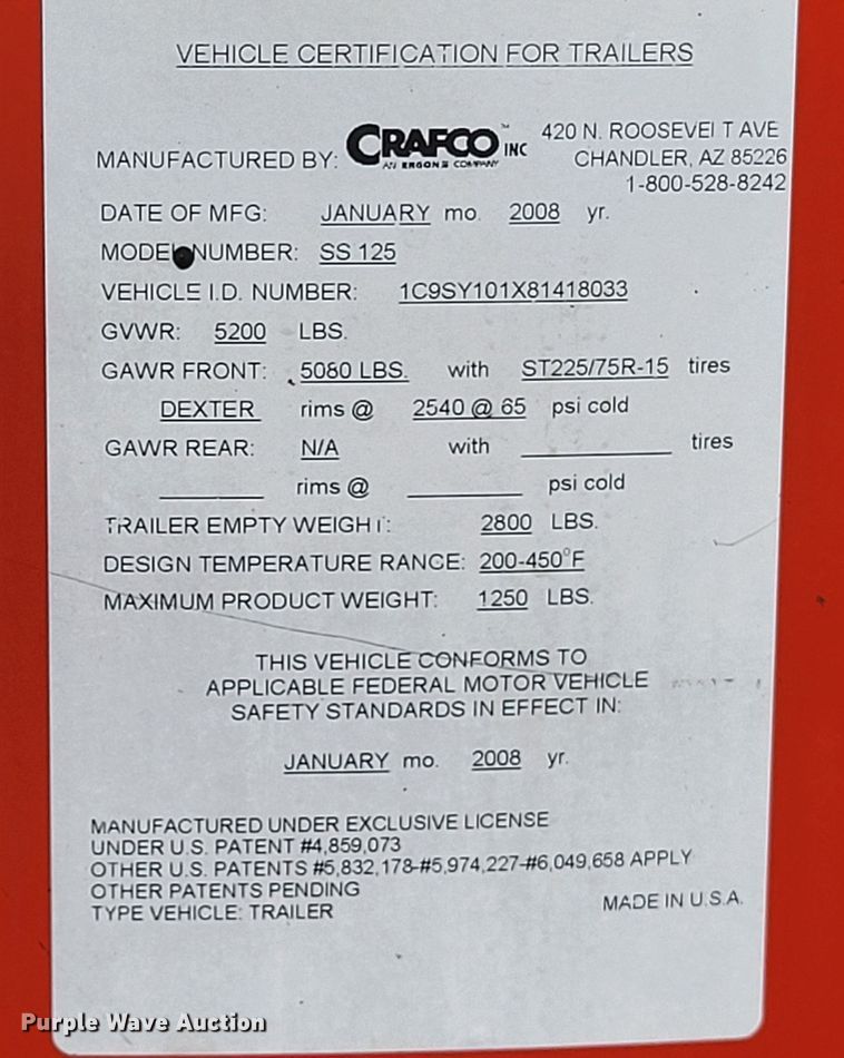 image for item DO3425 2008 Crafco Super Shot SS125  melter applicator