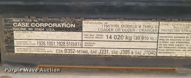 image for item DO3518 1998 Case 1150G  dozer