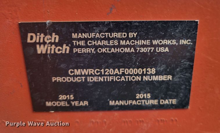 image for item DO3520 2015 Ditch Witch RT120 Quad  vibratory cable plow