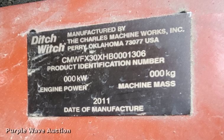 image for item DO3523 2011 Ditch Witch FX30  vacuum excavator