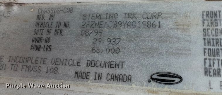 image for item ID9345 2000 Sterling L9500  ready mix truck