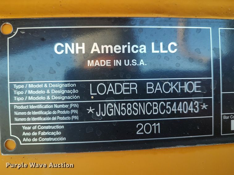 image for item JW9254 2011 Case 580 Super N  backhoe