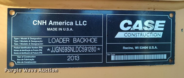 image for item JW9257 2013 Case 590 Super N  backhoe
