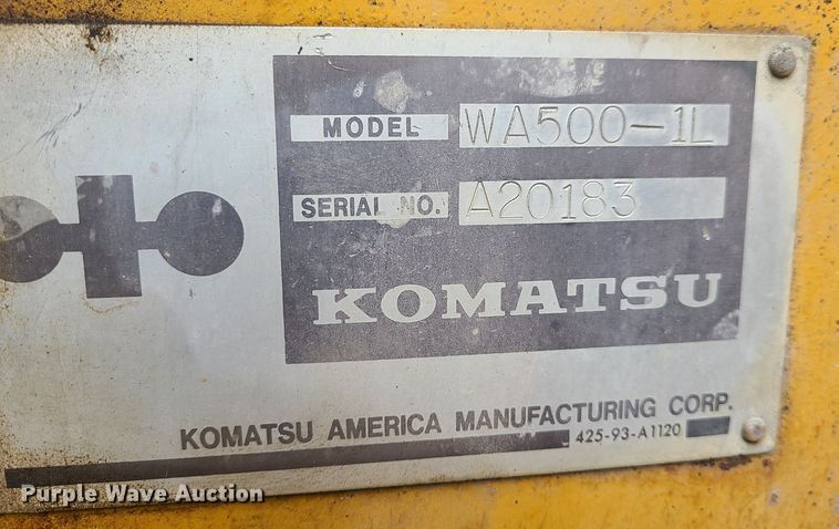 image for item JW9949 1988 Komatsu WA500-1L  wheel loader