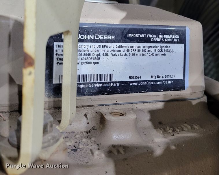 image for item LY9863 2010 Ingersoll Rand P185WJDU-T1  air compressor