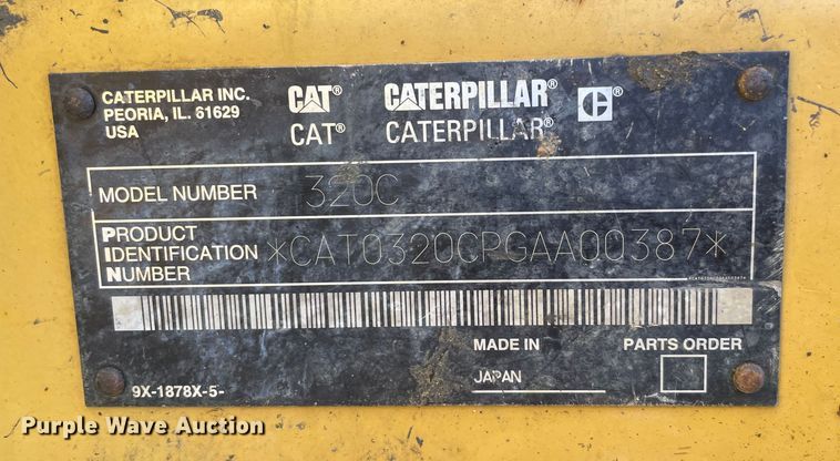 image for item MI9729 2003 Caterpillar 320C L  excavator