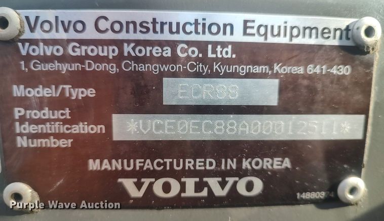 image for item MM9872 2007 Volvo ECR88  mini excavator