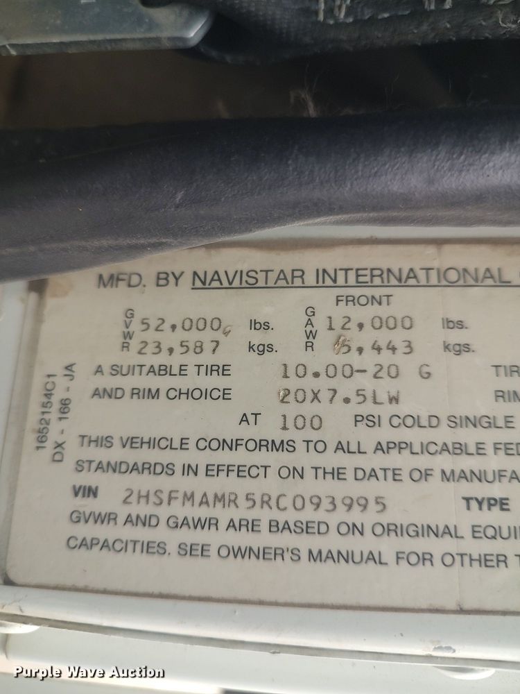 image for item MM9939 1994 International 9200  dump truck