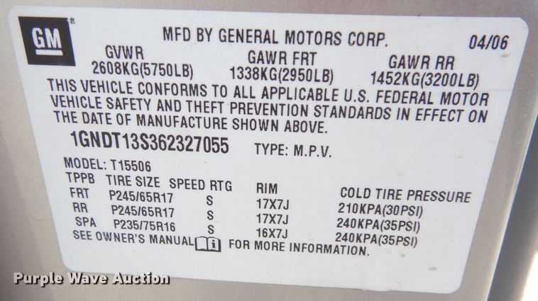 image for item DK3092 2006 Chevrolet TrailBlazer LS  SUV