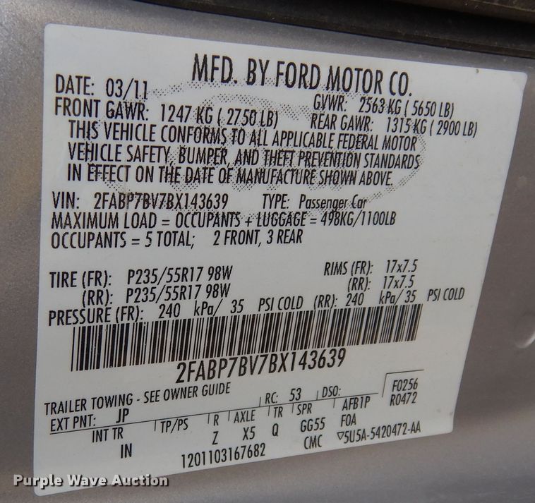 image for item DK7503 2011 Ford Crown Victoria Police Interceptor