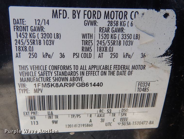 image for item DK7542 2015 Ford Explorer Police Interceptor  SUV