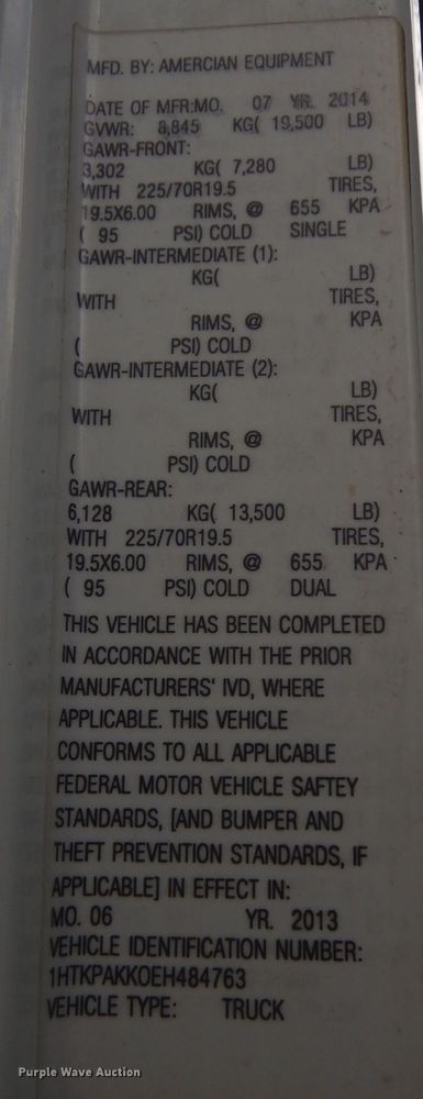 image for item DK7557 2014 International TerraStar  dump truck