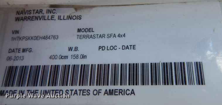 image for item DK7557 2014 International TerraStar  dump truck