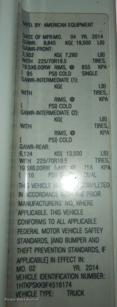 image for item DK7558 2015 International TerraStar  dump truck