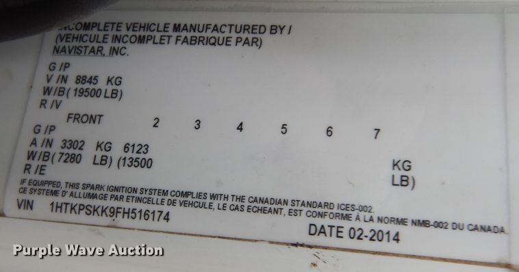 image for item DK7558 2015 International TerraStar  dump truck