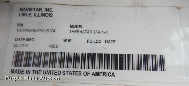 image for item DK7558 2015 International TerraStar  dump truck