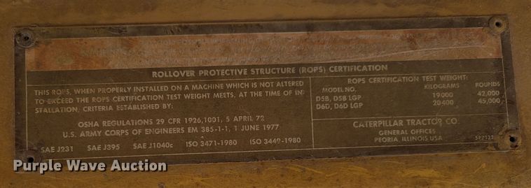 image for item DM8165 1983 Caterpillar D6D  dozer