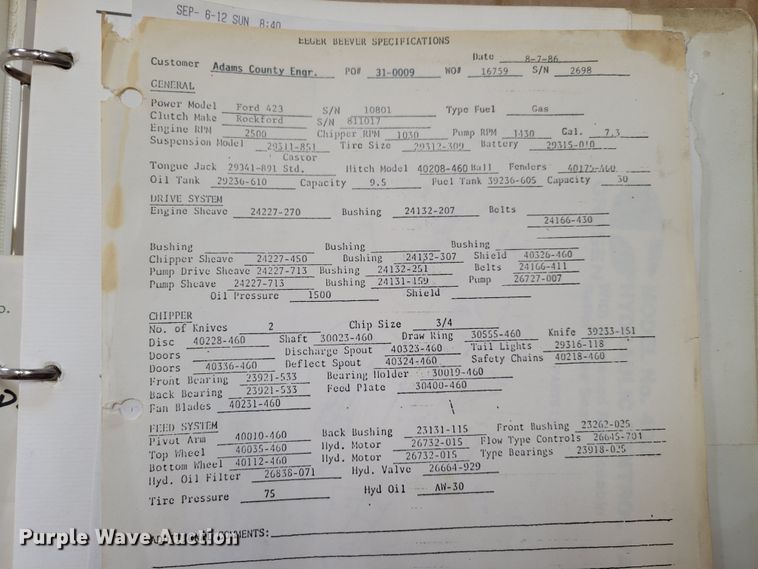 image for item DM8167 Morbark Industries Inc Eeger Beever  wood chipper