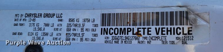 image for item DO3528 2010 Dodge Ram 5500  bucket truck