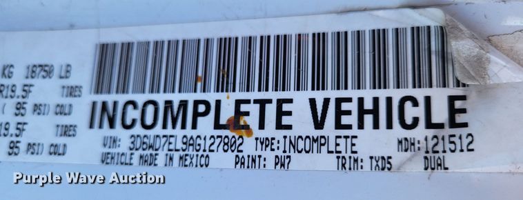 image for item DO3528 2010 Dodge Ram 5500  bucket truck