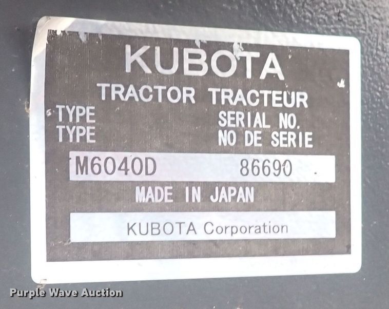 image for item DQ3919 Kubota M6040  tractor