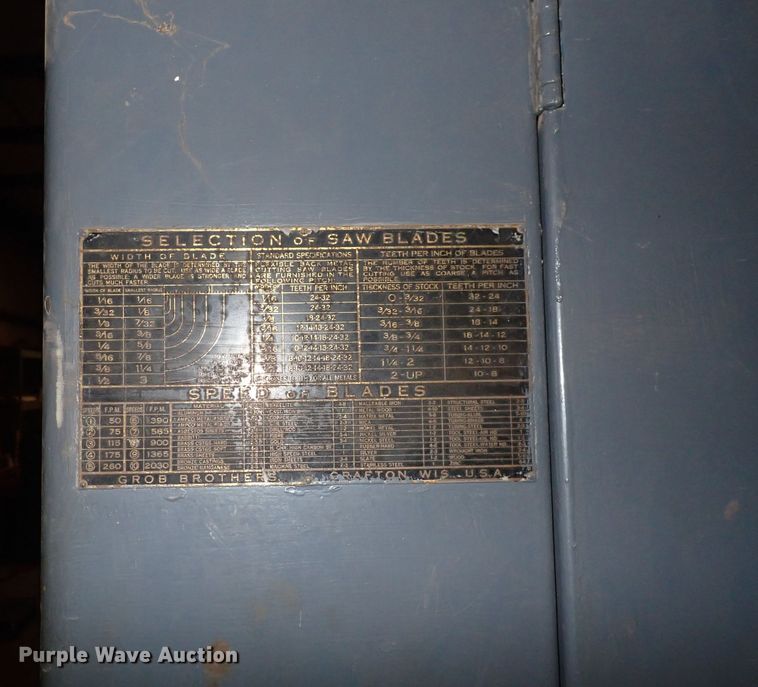 image for item HP9294 Grob  band saw welder