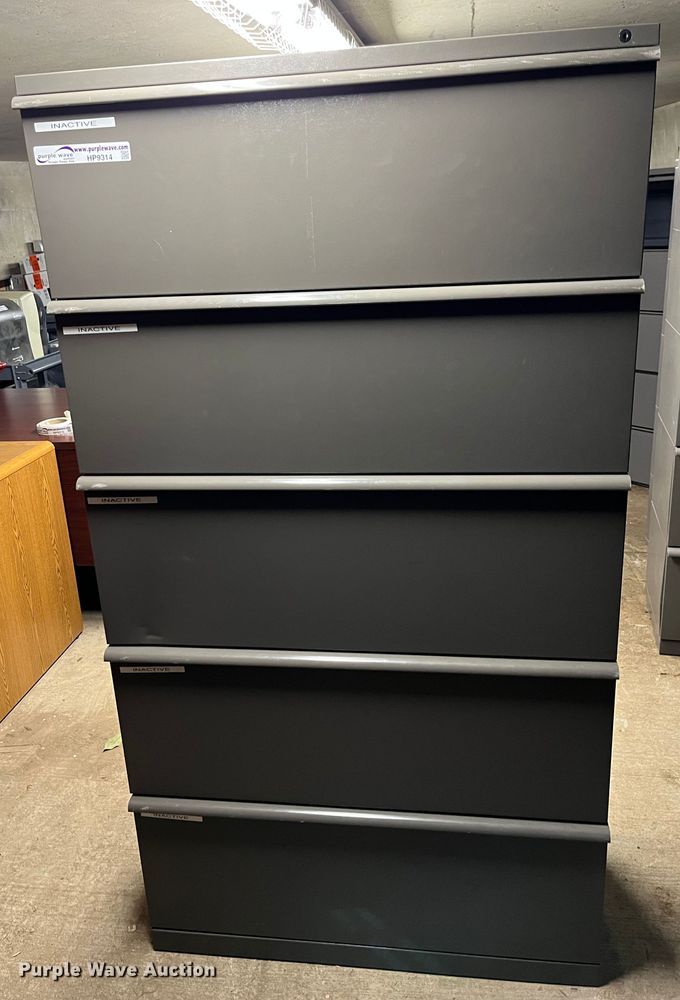 image for item HP9314 (8) five drawer lateral file cabinets