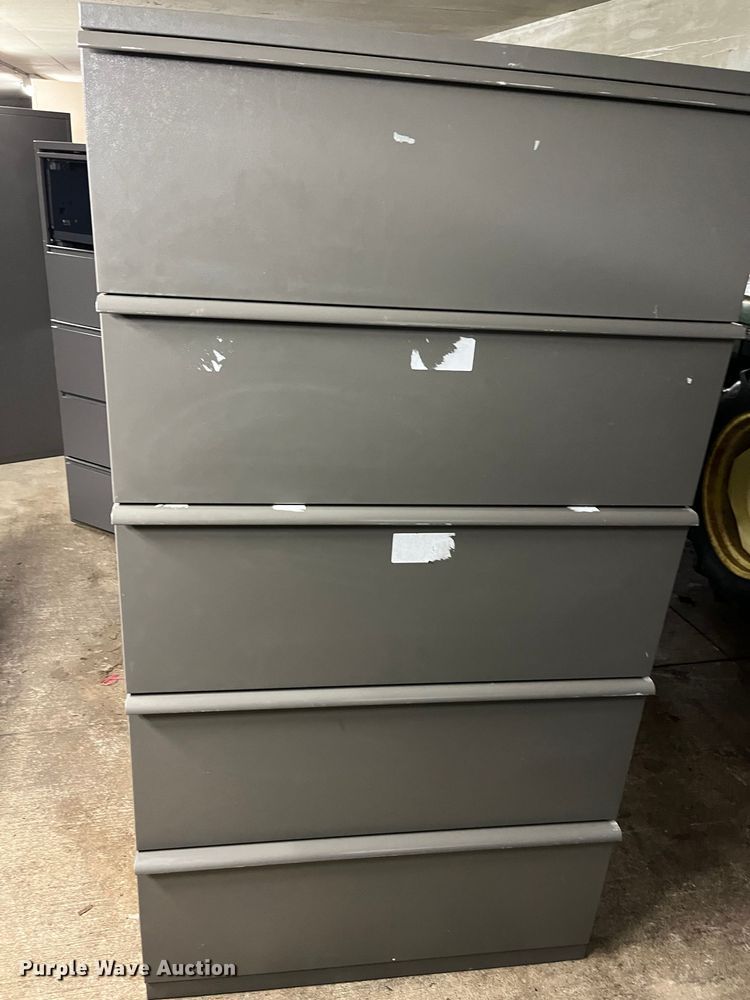 image for item HP9314 (8) five drawer lateral file cabinets