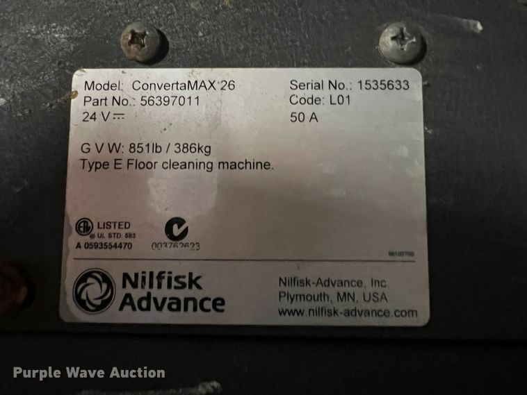 image for item ID9332 Nilfisk ConvertaMax 26  floor scrubber