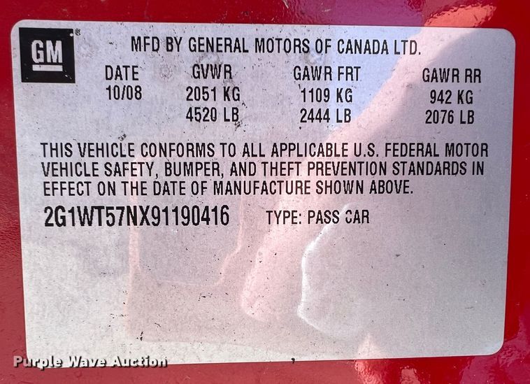 image for item ID9335 2009 Chevrolet Impala LT