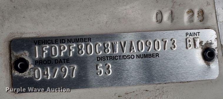 image for item JK9131 1998 Ford F800  refuse truck