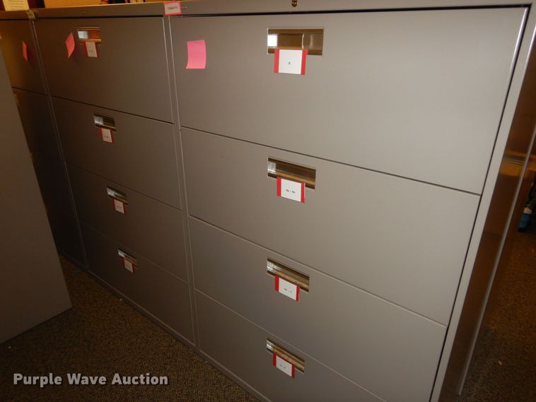 image for item JQ9970 (6) Hon metal lateral file cabinets